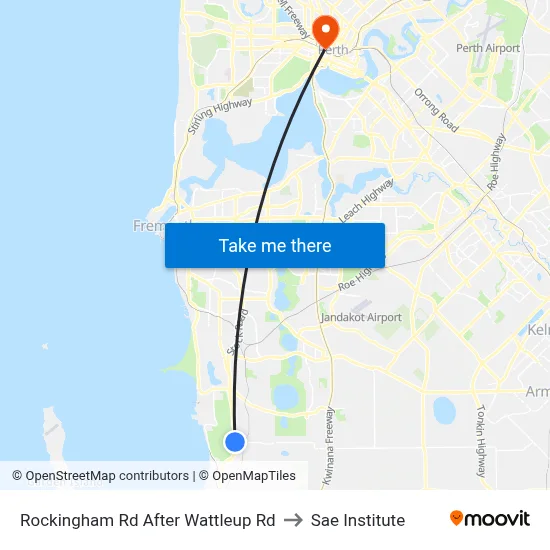 Rockingham Rd After Wattleup Rd to Sae Institute map