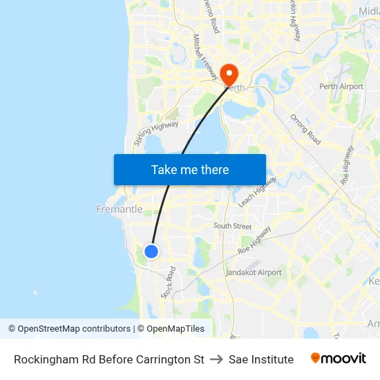Rockingham Rd Before Carrington St to Sae Institute map