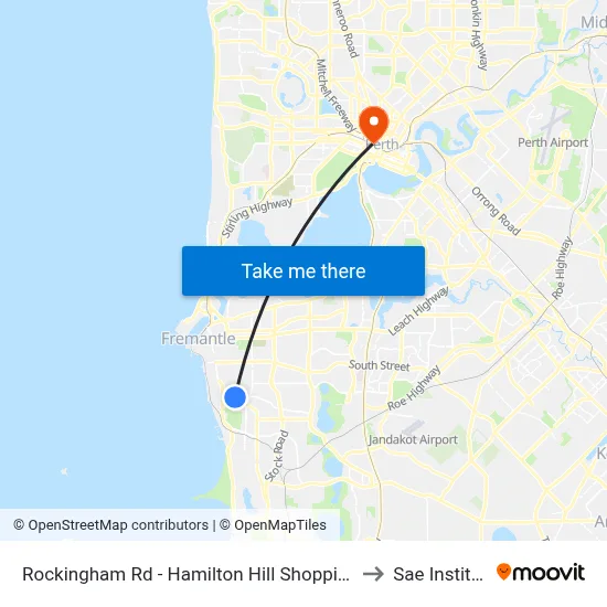 Rockingham Rd - Hamilton Hill Shopping Ctr to Sae Institute map