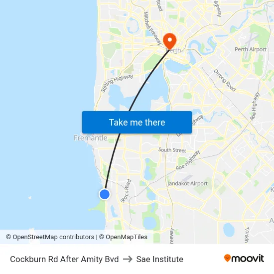 Cockburn Rd After Amity Bvd to Sae Institute map