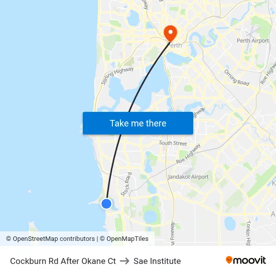 Cockburn Rd After Okane Ct to Sae Institute map
