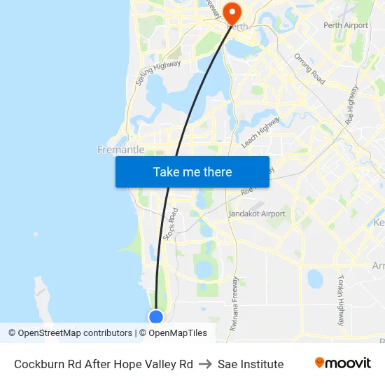 Cockburn Rd After Hope Valley Rd to Sae Institute map