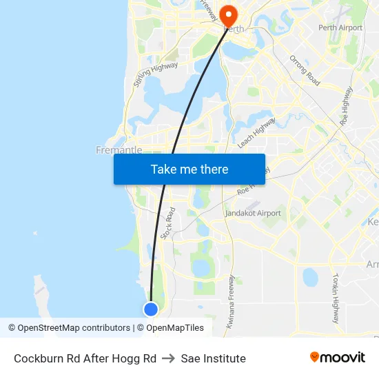 Cockburn Rd After Hogg Rd to Sae Institute map