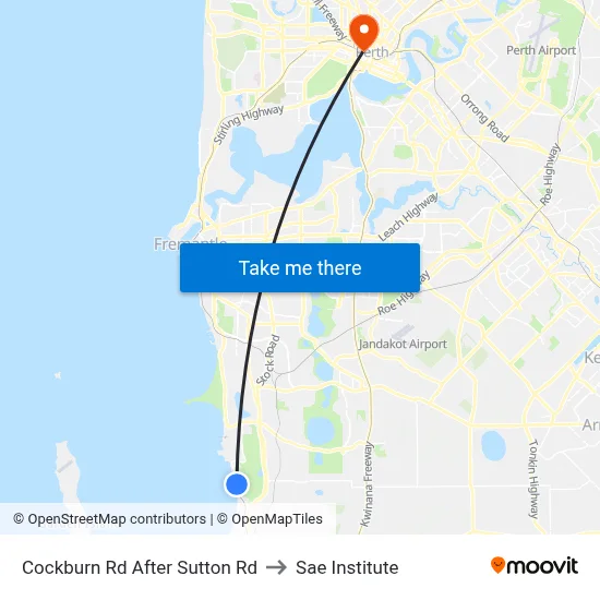 Cockburn Rd After Sutton Rd to Sae Institute map