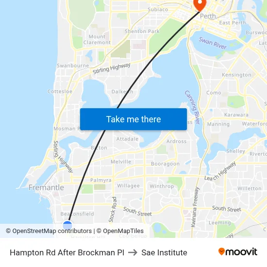 Hampton Rd After Brockman Pl to Sae Institute map