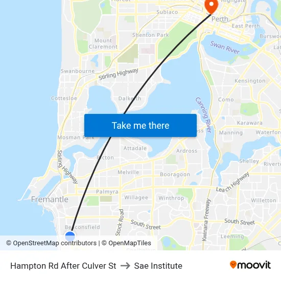 Hampton Rd After Culver St to Sae Institute map