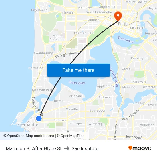 Marmion St After Glyde St to Sae Institute map