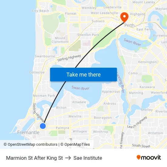 Marmion St After King St to Sae Institute map