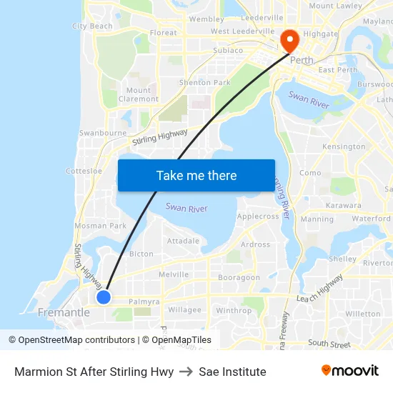 Marmion St After Stirling Hwy to Sae Institute map