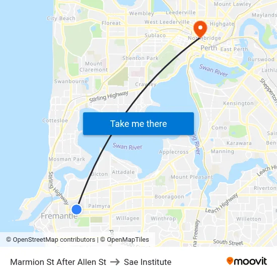 Marmion St After Allen St to Sae Institute map
