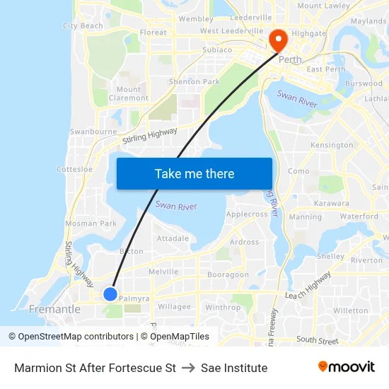 Marmion St After Fortescue St to Sae Institute map