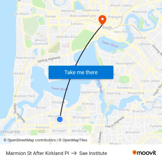 Marmion St After Kirkland Pl to Sae Institute map