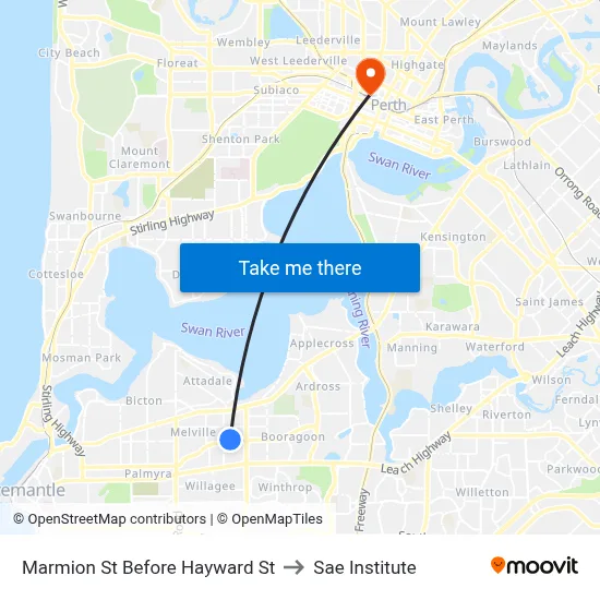 Marmion St Before Hayward St to Sae Institute map