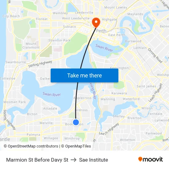 Marmion St Before Davy St to Sae Institute map