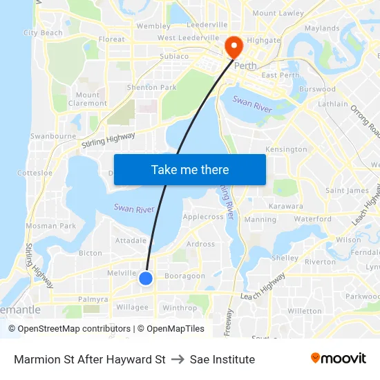 Marmion St After Hayward St to Sae Institute map