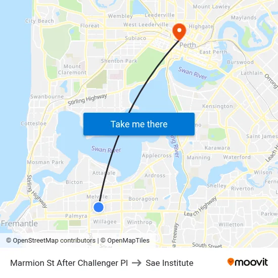 Marmion St After Challenger Pl to Sae Institute map