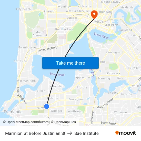 Marmion St Before Justinian St to Sae Institute map