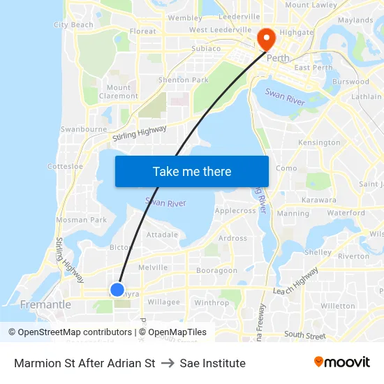 Marmion St After Adrian St to Sae Institute map