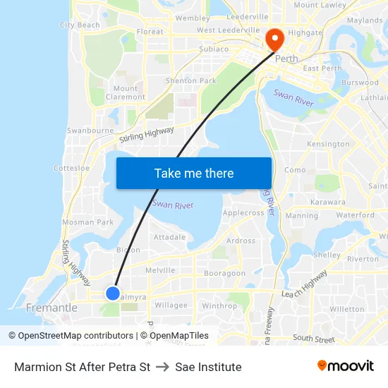 Marmion St After Petra St to Sae Institute map