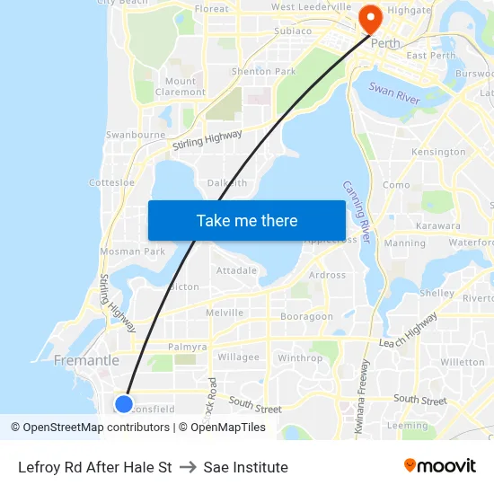 Lefroy Rd After Hale St to Sae Institute map