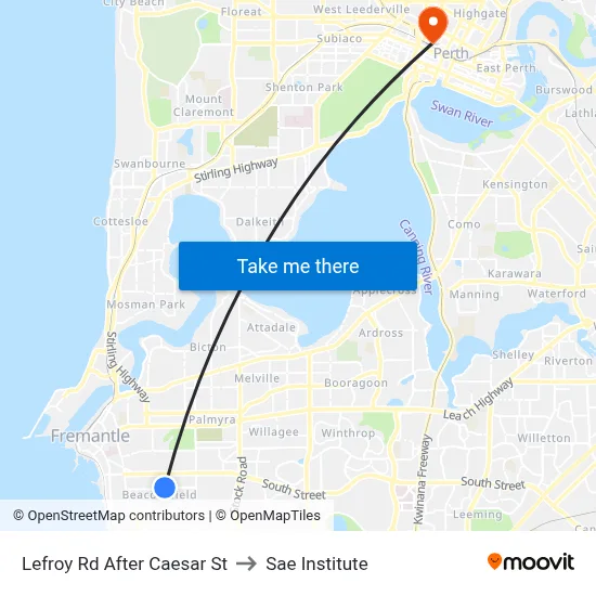 Lefroy Rd After Caesar St to Sae Institute map