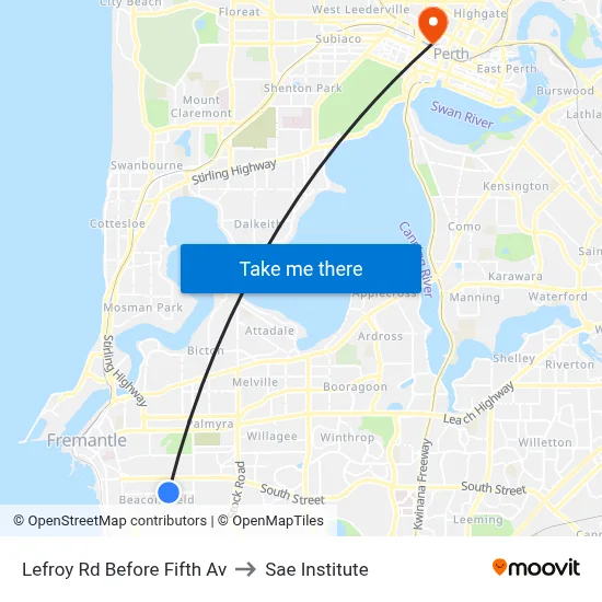 Lefroy Rd Before Fifth Av to Sae Institute map