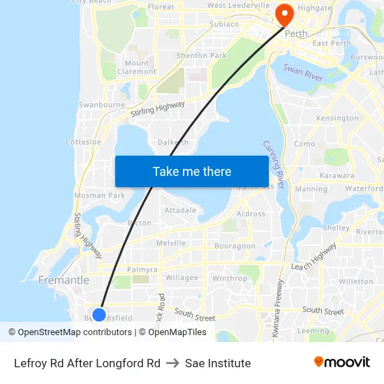 Lefroy Rd After Longford Rd to Sae Institute map