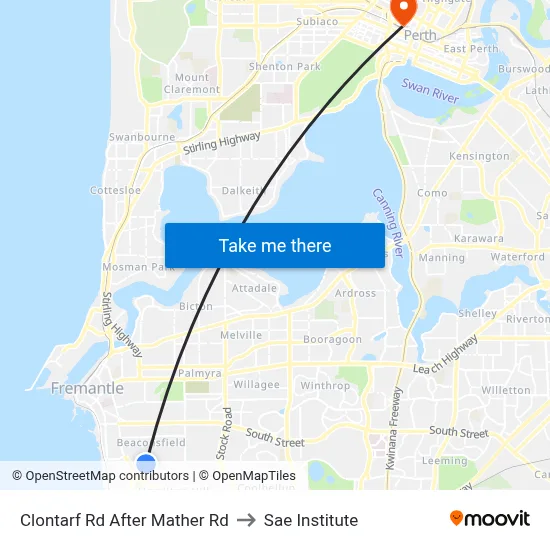 Clontarf Rd After Mather Rd to Sae Institute map