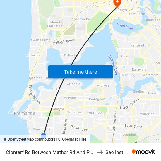 Clontarf Rd Between Mather Rd And Parnell Rd to Sae Institute map
