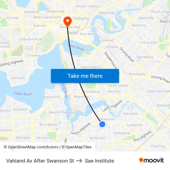 Vahland Av After Swanson St to Sae Institute map