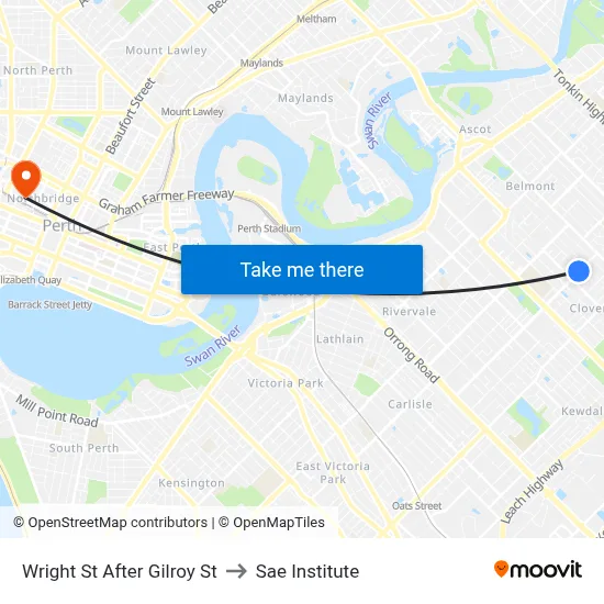 Wright St After Gilroy St to Sae Institute map