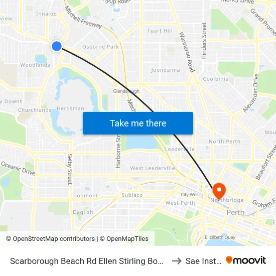 Scarborough Beach Rd Ellen Stirling Boulevard Cat Id 5 to Sae Institute map