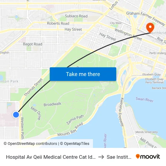 Hospital Av Qeii Medical Centre Cat Id 133 to Sae Institute map