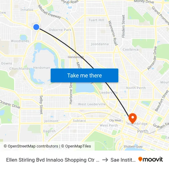 Ellen Stirling Bvd Innaloo Shopping Ctr Cat Id 4 to Sae Institute map