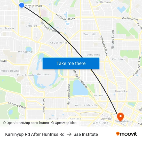 Karrinyup Rd After Huntriss Rd to Sae Institute map