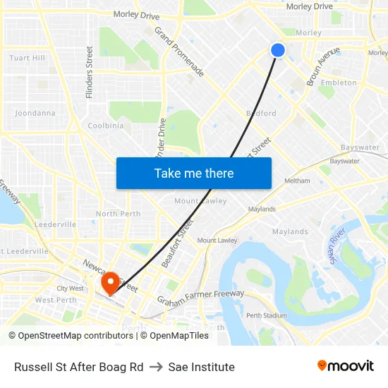 Russell St After Boag Rd to Sae Institute map