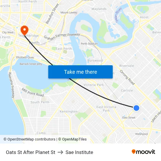Oats St After Planet St to Sae Institute map