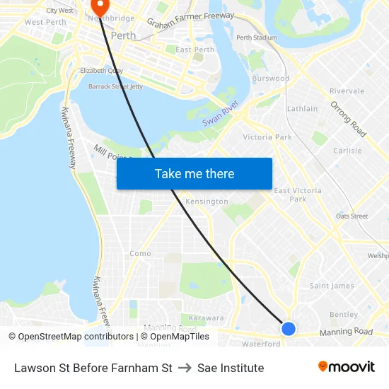 Lawson St Before Farnham St to Sae Institute map