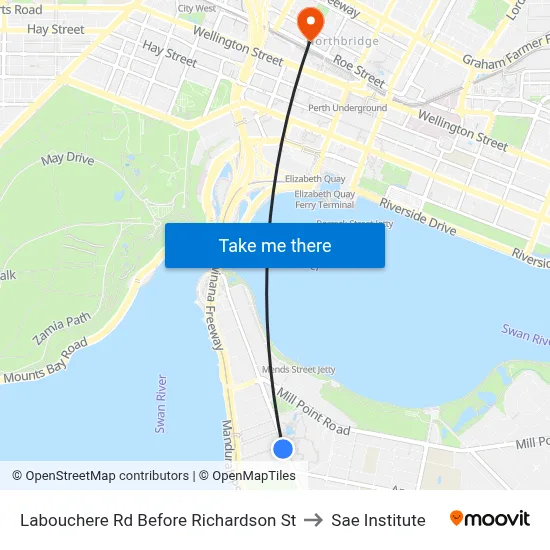 Labouchere Rd Before Richardson St to Sae Institute map