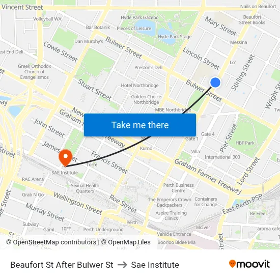 Beaufort St After Bulwer St to Sae Institute map