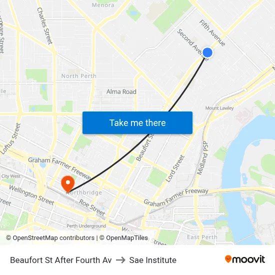 Beaufort St After Fourth Av to Sae Institute map