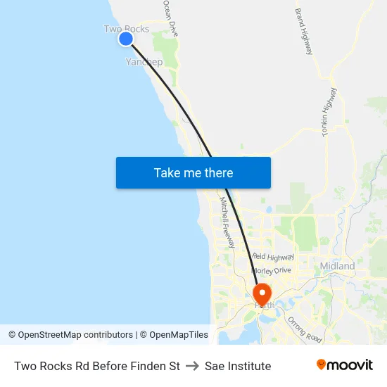 Two Rocks Rd Before Finden St to Sae Institute map