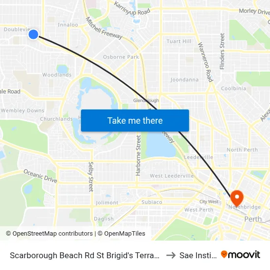Scarborough Beach Rd St Brigid's Terrace Cat Id 29 to Sae Institute map