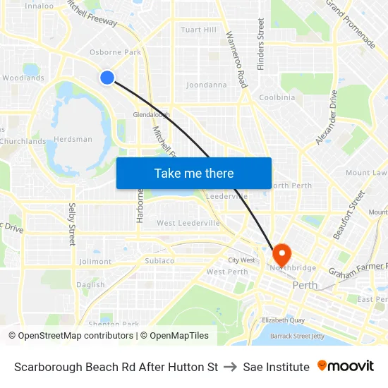 Scarborough Beach Rd After Hutton St to Sae Institute map