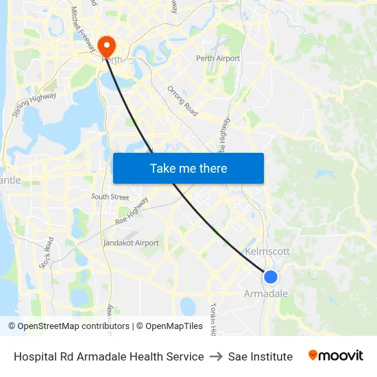 Hospital Rd Armadale Health Service to Sae Institute map