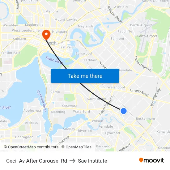 Cecil Av After Carousel Rd to Sae Institute map