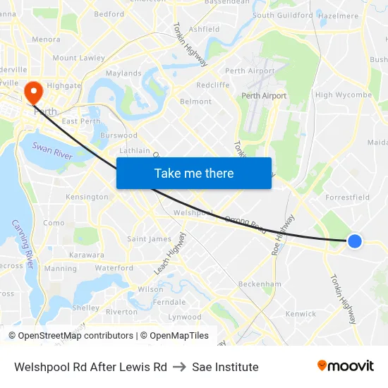 Welshpool Rd After Lewis Rd to Sae Institute map