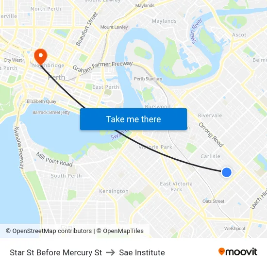 Star St Before Mercury St to Sae Institute map