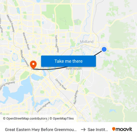 Great Eastern Hwy Before Greenmount Ri to Sae Institute map