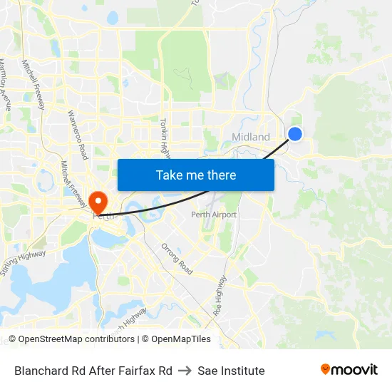 Blanchard Rd After Fairfax Rd to Sae Institute map